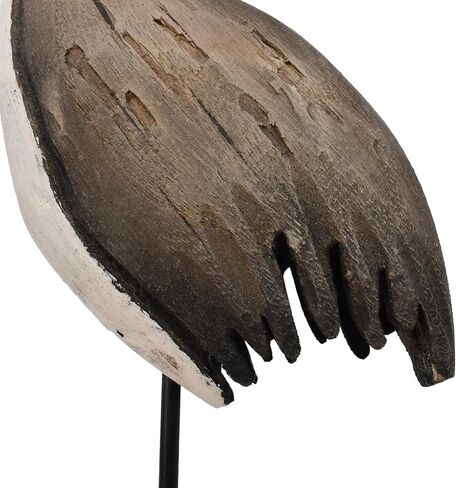 Linfevisi Crane Decor بحري البحر الطيور النحت تمثال الخشب الصلب ديكور الطاولة الساحلية تماثيل الطيور الكبيرة واقفة شاطئ المحيط تحت عنوان الحمام ديكور المنزل رف الصيف داخلي 12.4 بوصة in Kuwait