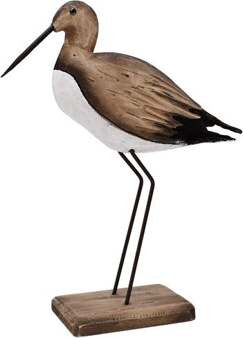 Linfevisi Crane Decor بحري البحر الطيور النحت تمثال الخشب الصلب ديكور الطاولة الساحلية تماثيل الطيور الكبيرة واقفة شاطئ المحيط تحت عنوان الحمام ديكور المنزل رف الصيف داخلي 12.4 بوصة in Kuwait