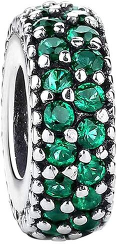 Sparkling Cubic Zirconia Birthstone Spacer Charms fit Pandora Charm Bracelets Christmas Birthday Jewelry Gift for Women Daughter Sister Wife Granddaughter in Saudi Arabia