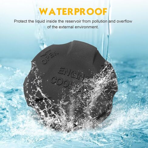 Coolant Reservoir Cap, Engine Overflow Radiator Cap, 2544126100 Leak-proof and Dust-proof Sealing Cover Replacement, Compatible with Kia Santa Fe (Black) in Kuwait