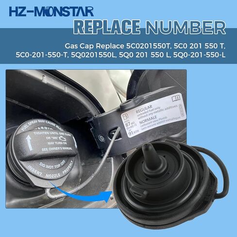 Gas Cap Fuel Cap 5C0201550T 5Q0201550L Compatible with 2011-2020 Jetta 2015-2020 Golf | GTI 2017-2019 AllTrack 2015-2019 R | Sportwagen Replace 5C0 201 550 T 5C0-201-550-T in Saudi Arabia
