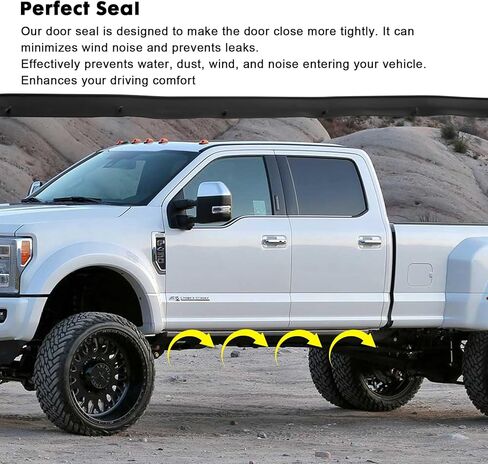 شريط السير الوقائي للباب السفلي من المطاط F81Z-2520758-AA متوافق مع 1999-2016 Ford F250 F350 F450 F550 Super Duty، 2000-2005 Excursion استبدال 1C3Z-26253A24-A (الجبهة الخلفية اليسرى اليمنى-4PCS) in Kuwait