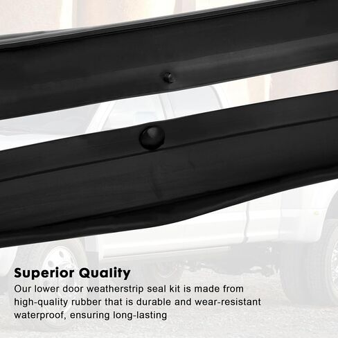 شريط السير الوقائي للباب السفلي من المطاط F81Z-2520758-AA متوافق مع 1999-2016 Ford F250 F350 F450 F550 Super Duty، 2000-2005 Excursion استبدال 1C3Z-26253A24-A (الجبهة الخلفية اليسرى اليمنى-4PCS) in Kuwait
