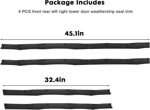 شريط السير الوقائي للباب السفلي من المطاط F81Z-2520758-AA متوافق مع 1999-2016 Ford F250 F350 F450 F550 Super Duty، 2000-2005 Excursion استبدال 1C3Z-26253A24-A (الجبهة الخلفية اليسرى اليمنى-4PCS) in Kuwait