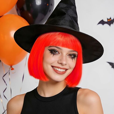 6 عبوات من باروكات بوب قصيرة ملونة ومجموعة 6 قطع من النظارات الشمسية على شكل قلب، باروكة شعر ملونة للحفلات التنكرية للنساء (داكنة) in Kuwait