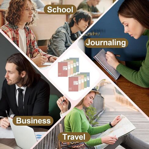 10 Pack 6X9 Pastel Steno Pads Gregg Ruled Spiral Notebook Top Spiral Notepad Colored Steno Pads Pastel Colored Notepads Color Paper 50 Sheets for School College Office(Red Pink Blue Green Flesh) in Kuwait