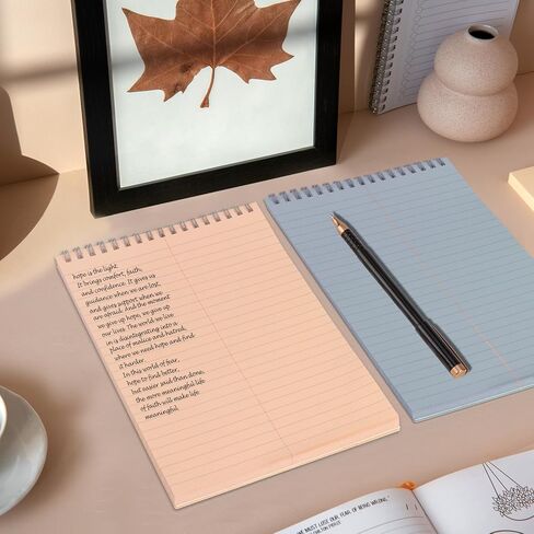 10 Pack 6X9 Pastel Steno Pads Gregg Ruled Spiral Notebook Top Spiral Notepad Colored Steno Pads Pastel Colored Notepads Color Paper 50 Sheets for School College Office(Red Pink Blue Green Flesh) in Kuwait