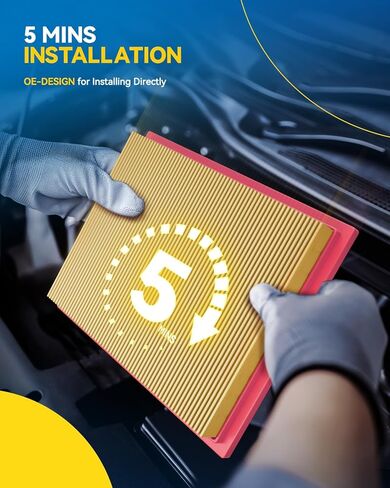 فلتر هواء المحرك PHILTOP، متوافق مع CA11118 BMW X5 2011-2018، 535i xDrive 2011-2016، 535i 2012-2016، X6 2008-2019، X4 2015-2018، 640i Gran Coupe 2013-2019، تحسين تدفق هواء المحرك in Kuwait