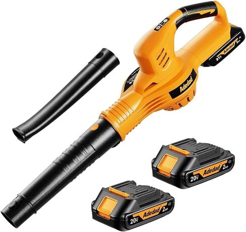 منفاخ أوراق اللاسلكي مع 2xbattery وشاحن 20V خفيفة الوزن منفاخ كهربائي صغير 150 ميلاً في الساعة لرعاية العشب ، والفناء ، والحديقة ، والمنزل ، والمستودع (بطارية) in Kuwait
