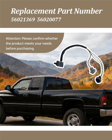 Tail Light Wiring Harness Driver Side Fit for Dodge Ram 1500 2500 1998-2001 Pickup Truck Rear Tail Lamp Bulb Socket Wire Harness 56021369 56020077 in Kuwait