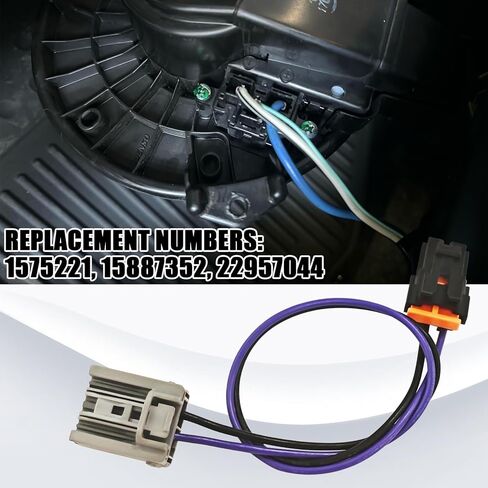 Blower Motor Resistor Wiring Harness for Chevy, AC Blower Motor Plug Connector Pigtail Fits for Chevrolet GMC Cadillac Hummer Engine Wire Harness Cable Replacement 15-75221 22957044 (Purple) in Kuwait