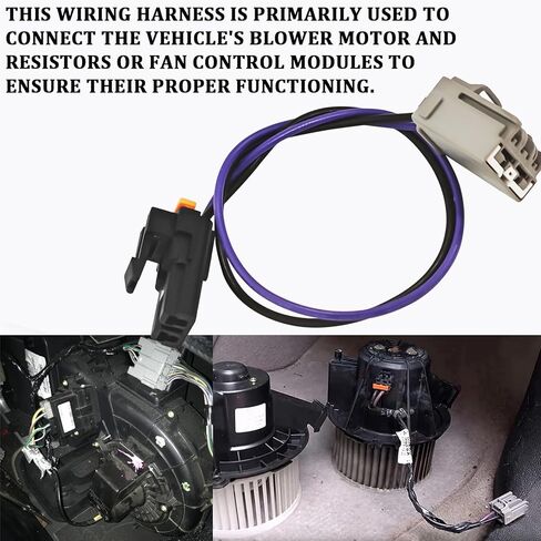 Blower Motor Resistor Wiring Harness for Chevy, AC Blower Motor Plug Connector Pigtail Fits for Chevrolet GMC Cadillac Hummer Engine Wire Harness Cable Replacement 15-75221 22957044 (Purple) in Kuwait