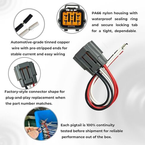 EGR Valve Motor/EVP Sensor Connector, OE 3U2Z-14S411-BGAB/WPT1115;Fits C-Max 13-18, Escape 07-18, Fusion 06-17, Ranger 01-11, Transit Connect 10-18; MKZ 07-17; Mariner 07-11, Milan 06-11 in Saudi Arabia