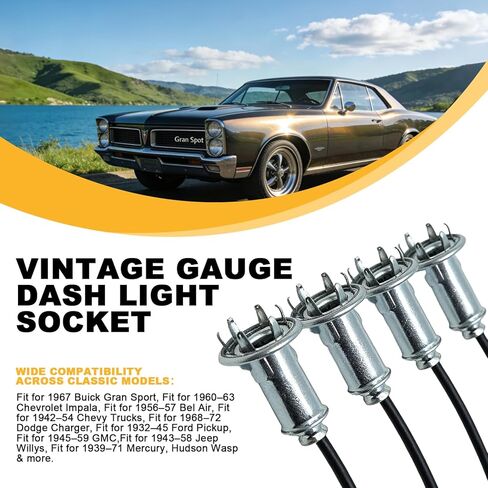 Gauge Light Socket Repair Kits Fit for Size 9mm Light Bulb and 5/8 Size Hole in The Gauge Cluster, Vintage Gauge Dash Light Socket Repair Kit 6Pcs in Saudi Arabia