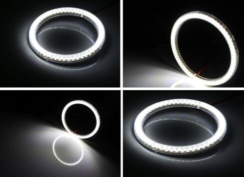 iJDMTOY 7000K Xenon White LED Angel Eye Halo Rings Kit Compatible with 2006-2012 BMW E90/E91 3 Series 4-Door (Fit Xenon Trim ONLY) (Retrofit Required) in Saudi Arabia
