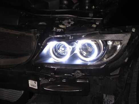 iJDMTOY 7000K Xenon White LED Angel Eye Halo Rings Kit Compatible with 2006-2012 BMW E90/E91 3 Series 4-Door (Fit Xenon Trim ONLY) (Retrofit Required) in Saudi Arabia