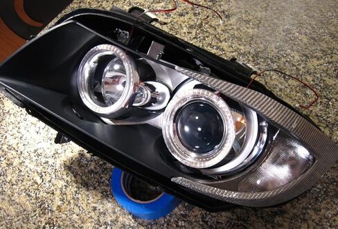iJDMTOY 7000K Xenon White LED Angel Eye Halo Rings Kit Compatible with 2006-2012 BMW E90/E91 3 Series 4-Door (Fit Xenon Trim ONLY) (Retrofit Required) in Saudi Arabia
