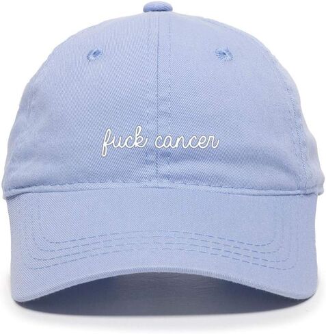 Tech Design Fuck Cancer, Cancer Awareness Baseball Cap Embroidered Cotton Adjustable Dad Hat in Saudi Arabia