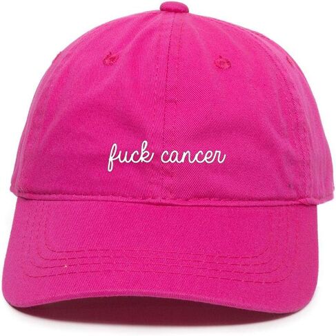 Tech Design Fuck Cancer, Cancer Awareness Baseball Cap Embroidered Cotton Adjustable Dad Hat in Kuwait