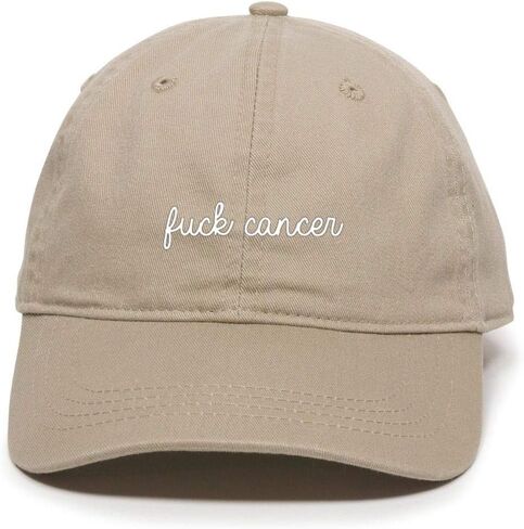 Tech Design Fuck Cancer, Cancer Awareness Baseball Cap Embroidered Cotton Adjustable Dad Hat in Saudi Arabia