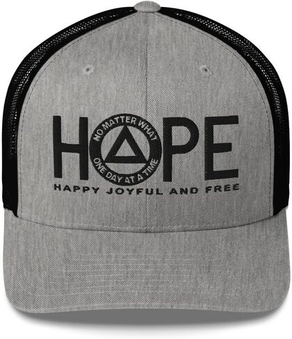 شعار Hope AA باللون الأسود، سعيد بهيج ومجاني بغض النظر عن يوم واحد في كل مرة، شعارات التعافي، أقوال 12 خطوة، غطاء شبكي للهدايا in Kuwait