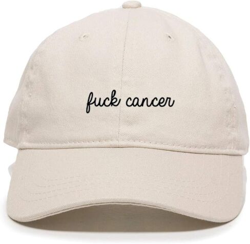 Tech Design Fuck Cancer, Cancer Awareness Baseball Cap Embroidered Cotton Adjustable Dad Hat in Saudi Arabia