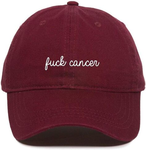 Tech Design Fuck Cancer, Cancer Awareness Baseball Cap Embroidered Cotton Adjustable Dad Hat in Saudi Arabia