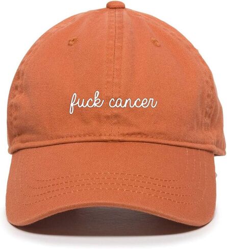 Tech Design Fuck Cancer, Cancer Awareness Baseball Cap Embroidered Cotton Adjustable Dad Hat in Saudi Arabia