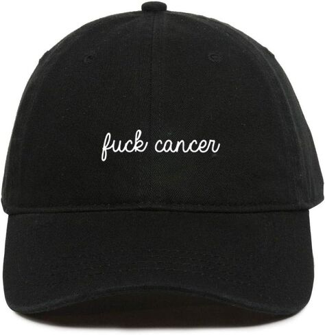 Tech Design Fuck Cancer, Cancer Awareness Baseball Cap Embroidered Cotton Adjustable Dad Hat in Saudi Arabia