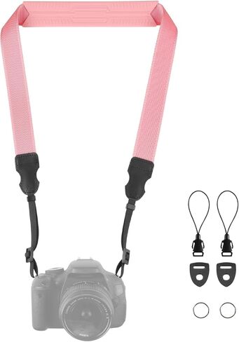 FIEIL Neck Strap Silicone Camera Straps - Padded Camera Strap, 1.5" Wide Adjustable Neck Strap - Compatible with Canon, Nikon, Sony, and More DSLR and Mirrorless Cameras (Blue and Orange Geo) in Saudi Arabia