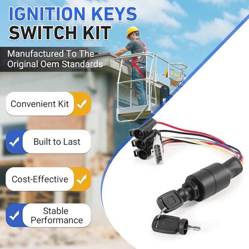 4360690 مفتاح إشعال مع مفتاحين 8223453 JL4360690، مناسب لموديلات Skytrak JLG Genie 8042 10042 10054 - استبدل مفتاح الإشعال 8035807 in Kuwait
