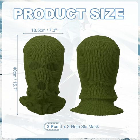 3-Hole Full Face Mask Cover, Ski Mask Knitted Warm Knit Cover Winter Balaclava Face Mask Cap Ski in Saudi Arabia