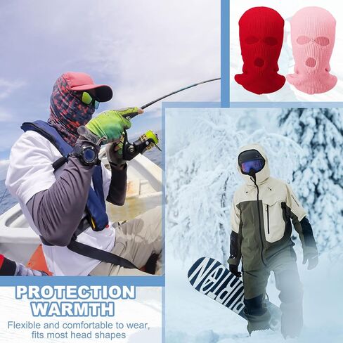 3-Hole Full Face Mask Cover, Ski Mask Knitted Warm Knit Cover Winter Balaclava Face Mask Cap Ski in Saudi Arabia
