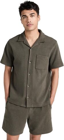 Vince Men's Boucle Button Down Shirt in Kuwait