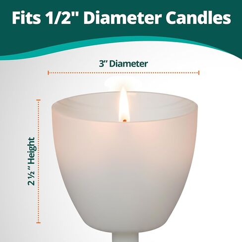 Concordia Supply Plastic Shield Candle Drip Protectors - White Drip, Wind & Flame Candle Protector - Ideal Candlestick Holders for 1/2" Candles on Candlelight Services & Memorial Candle (Box of 250) in Saudi Arabia