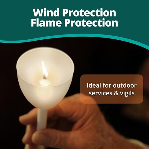 Concordia Supply Plastic Shield Candle Drip Protectors - White Drip, Wind & Flame Candle Protector - Ideal Candlestick Holders for 1/2" Candles on Candlelight Services & Memorial Candle (Box of 250) in Saudi Arabia