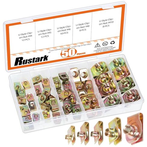 50Pcs M4 M5 M6 M8 Auto Car U-Clip U Nut Assortment Kit 304 Stainless Steel U Style Clip-on Nuts U Nuts Clip U-Shaped Nut for Dash Door Panel Interior Cars Motorcycle in Saudi Arabia