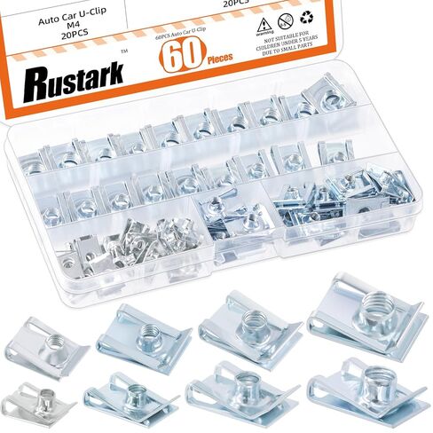 50Pcs M4 M5 M6 M8 Auto Car U-Clip U Nut Assortment Kit 304 Stainless Steel U Style Clip-on Nuts U Nuts Clip U-Shaped Nut for Dash Door Panel Interior Cars Motorcycle in Saudi Arabia