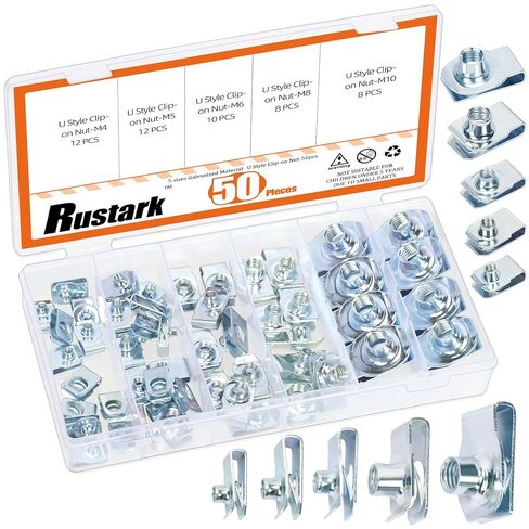 50Pcs M4 M5 M6 M8 Auto Car U-Clip U Nut Assortment Kit 304 Stainless Steel U Style Clip-on Nuts U Nuts Clip U-Shaped Nut for Dash Door Panel Interior Cars Motorcycle in Saudi Arabia
