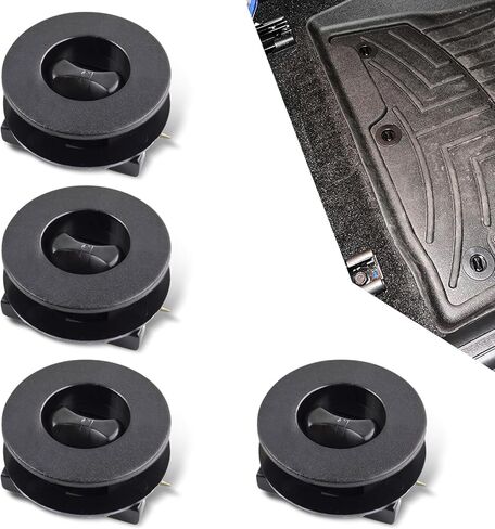 Downhill 4 PCS Car Carpet Fixing Clips, Plastic Twist Lock Foot Mat Fasteners, Saftey Non-slip Floor Fastening Clips, Universal for Most Cars, Trucks, SUVs (Black) in Kuwait