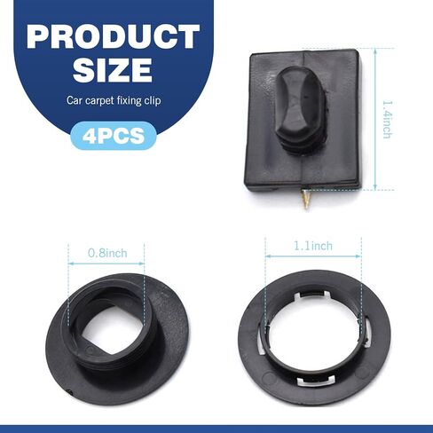 Downhill 4 PCS Car Carpet Fixing Clips, Plastic Twist Lock Foot Mat Fasteners, Saftey Non-slip Floor Fastening Clips, Universal for Most Cars, Trucks, SUVs (Black) in Kuwait