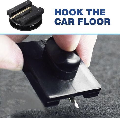 Downhill 4 PCS Car Carpet Fixing Clips, Plastic Twist Lock Foot Mat Fasteners, Saftey Non-slip Floor Fastening Clips, Universal for Most Cars, Trucks, SUVs (Black) in Kuwait
