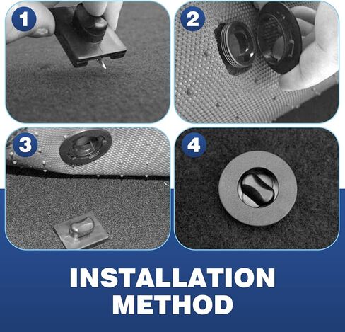 Downhill 4 PCS Car Carpet Fixing Clips, Plastic Twist Lock Foot Mat Fasteners, Saftey Non-slip Floor Fastening Clips, Universal for Most Cars, Trucks, SUVs (Black) in Kuwait