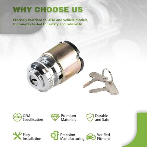 مفتاح الإشعال المبدئي مناسب لعربة جولف الغاز Club Car DS 1983-1995 لاستبدال 1012415، CP1012415 طقم أسطوانة القفل مع مفتاحين in Kuwait