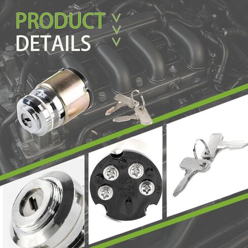 مفتاح الإشعال المبدئي مناسب لعربة جولف الغاز Club Car DS 1983-1995 لاستبدال 1012415، CP1012415 طقم أسطوانة القفل مع مفتاحين in Kuwait