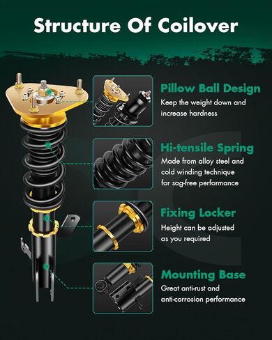 Coilover Suspensions Shock Struts Kits Assembly SCITOO Full Set Shocks Struts Kits fit for 2009-2017 for Toyota Corolla /2009 for Toyota Matrix in Saudi Arabia