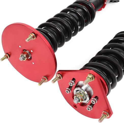 Coilover Struts Spring Shocks Adjustable Height Coilovers Suspension Struts Coil Spring Shocks and Struts Full Set Kits ECCPP Fit for 2000 2001 2002 2003 2004 2005 for Dodge Neon - Red in Saudi Arabia