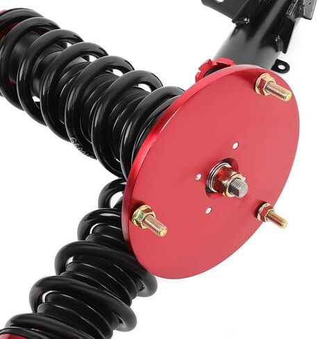 Coilover Struts Spring Shocks Adjustable Height Coilovers Suspension Struts Coil Spring Shocks and Struts Full Set Kits ECCPP Fit for 2000 2001 2002 2003 2004 2005 for Dodge Neon - Red in Saudi Arabia