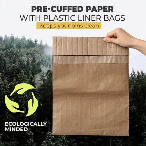 Trash Compactor Bags for Kitchen - 15 PACK - Pre-Cuffed, Super Strong & Heavy Duty Kitchen Trash Bags with Leak Proof Plastic Liner, Fits GE Model Compactors with Rectangular Containers in Saudi Arabia