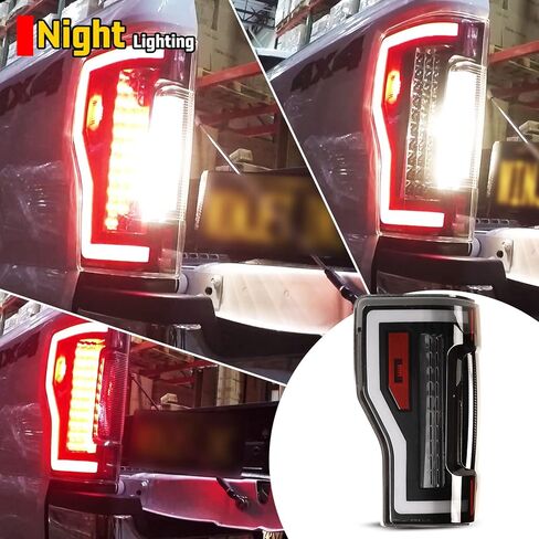 LED Tail Lights Compatible with 2017-2019 FORD F250 F350 F450 (Super Duty) Sequential Turning Light & DRL Tail Lamps Replacement Assembly 1 Pair (Black Housing/Smoke Lens) in Kuwait